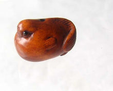 Load image into Gallery viewer, Hot Carved Puffer Fish Boxwood Ojime/Netsuke Bead - PremiumBead Alternate Image 2