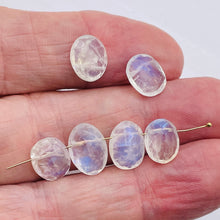 Load image into Gallery viewer, Moonstone Faceted Oval Beads | 12x8x5 to 10x8x5mm | Rainbow | 6 Bead |
