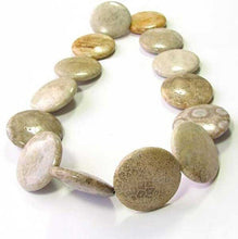 Load image into Gallery viewer, 1 Rare Fossilized Coral 30mm Coin Pendant Bead 9152 - PremiumBead Alternate Image 3