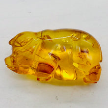 Load image into Gallery viewer, Amber carved Pig Talisman Worry-Stone | 39x25x7 mm | Orange | 1 Figurine |