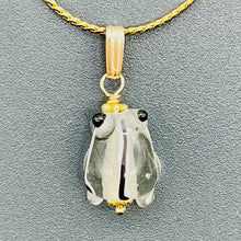 Load image into Gallery viewer, Lampwork Glass 14K Gold Filled Frog | 1" Long | Clear | 1 Pendant |