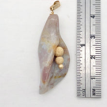 Load image into Gallery viewer, Fancy Jasper Calla Lily 14K Gold Filled Flower Pendant | 1 3/4" Long|White Pink|