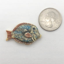 Load image into Gallery viewer, Waterbuffalo Bone Tropical Fish | 37x18.5x6mm | Blue/Red/Black | 1 Bead - PremiumBead Alternate Image 5