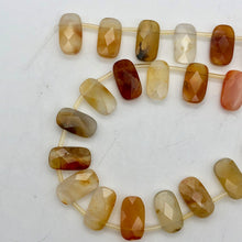 Load image into Gallery viewer, Premium! Faceted Natural Carnelian Agate 18x10x6mm Rectangular Bead Strand - PremiumBead Alternate Image 8