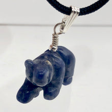 Load image into Gallery viewer, Roar! Hand Carved Natural Sodalite Bear Sterling Silver Pendant - PremiumBead Alternate Image 4