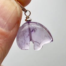 Load image into Gallery viewer, Amethyst Sterling Silver Zuni Bear Drop Pendant | 1" Long | Purple |
