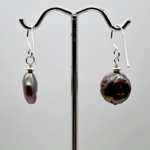 Load image into Gallery viewer, Pearl Dangle Sterling Silver Earrings | 1 1/4" Long | Golden Rose |