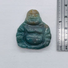 Load image into Gallery viewer, Exotic Fancy Jasper Hand Carved Buddha Bead | 33x30x7mm | Blue Green