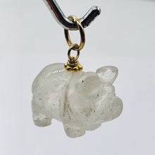 Load image into Gallery viewer, Piggie! Carved Clear Quartz Pig 22K Vermeil Pendant 509274QZG