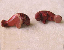 Load image into Gallery viewer, Grace 2 Carved Jasper Manatee Beads | 21x11x9mm | Red - PremiumBead Primary Image 1