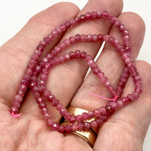 Load image into Gallery viewer, Tourmaline Faceted Roundel Beads | 4x3mm | Pink | 65 Bead(s)