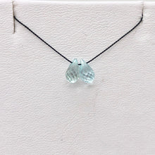 Load image into Gallery viewer, Pair (2) Rare Natural Light Blue Zircon Faceted 7.5x5-6x4mm Briolette Beads 4881 - PremiumBead Primary Image 1