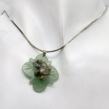 Load image into Gallery viewer, Ribbit 1 Lapis Frog On Aventurine Lily pad Pendant | 28x28.5x11mm | Blue