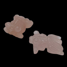 Load image into Gallery viewer, Swim Carved Rose Quartz Koi Goldfish Bead
