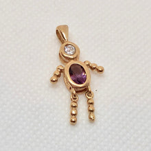 Load image into Gallery viewer, February! Crystal Kid Boy 22K Vermeil Pendant 9926Bb - PremiumBead Alternate Image 3