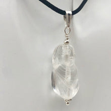Load image into Gallery viewer, Hand Carved Quartz Female Laughing Buddha Pendant with Silver Findings | 1 3/4" - PremiumBead Alternate Image 3