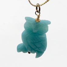 Load image into Gallery viewer, Amazonite Owl 14K Gold Filled Pendant | 1 3/4" Long | Blue | 1 Pendant |