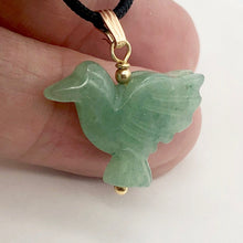 Load image into Gallery viewer, Aventurine Dove Bird Pendant Necklace|Semi Precious Stone Jewelry | 14K gf | - PremiumBead Alternate Image 3