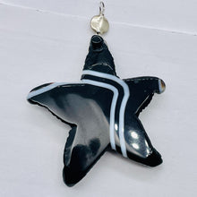 Load image into Gallery viewer, SardonyxSterling Silver Starfish Pendant | 3" Long | Black White | 1 Pendant |