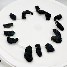 Load image into Gallery viewer, Tektite Natural Pendant Bead Strand | 39x19x9 to 22x12x7mm | 16 Beads |