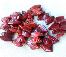 Load image into Gallery viewer, 2 Hand Carved Brecciated Jasper Bat Beads | 21x16x5mm | Red - PremiumBead Alternate Image 2