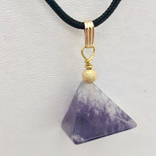 Load image into Gallery viewer, Contemplation Amethyst Pyramid and 14k Gold Filled Pendant | 1 3/8" Long - PremiumBead Alternate Image 2