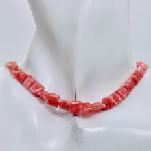 Load image into Gallery viewer, Natural Rhodochrosite 8mm Square Coin Bead Strand