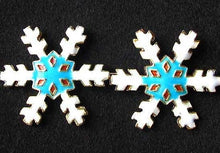 Load image into Gallery viewer, 2 Turquoise Cloisonne 30x27mm Snowflake Centerpiece Beads 8638D - PremiumBead Primary Image 1