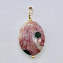 Load image into Gallery viewer, Ocean Jasper 14K Gold Filled Oval Pendant | 1 1/2" Long | Red/White | 1 Pendant|