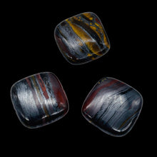 Load image into Gallery viewer, 3 Natural Tiger Iron 20x20x6mm Square Beads 8821