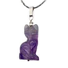 Load image into Gallery viewer, Adorable! Amethyst Cat Sterling Silver Pendant