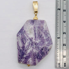 Load image into Gallery viewer, Purple Flower Sodalite 14K Gold Filled Pendant | Purple/White | 2" Long |