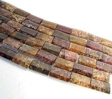 Load image into Gallery viewer, Exotic Tiger Jasper 35x25x5mm Rectangular Pendant Bead 8" Strand | 6 Beads |