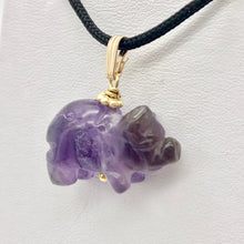 Load image into Gallery viewer, Amethyst Pig Pendant Necklace | Semi Precious Stone Jewelry | 14k Pendant - PremiumBead Alternate Image 7