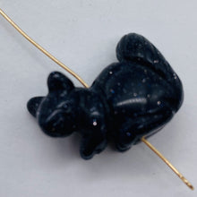 Load image into Gallery viewer, Just Nuts 2 Blue Goldstone Squirrel Animal Beads | 22x15x10mm | Blue Black