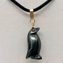 Load image into Gallery viewer, March of The Penguins Hematite Carved Bead & 14Kgf Pendant| 1 3/8" Long| Bronze| - PremiumBead Primary Image 1