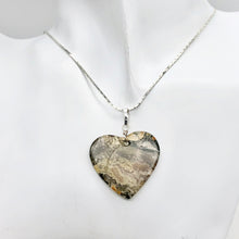 Load image into Gallery viewer, Limbcast Agate Agate Valentine Heart Silver Pendant | 29x30x2mm | Moss Green | - PremiumBead Alternate Image 2