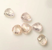 Load image into Gallery viewer, 1 Premium 8x8x4 to 9x9x4.5mm Pink Topaz Faceted Briolette Bead 4077F - PremiumBead Alternate Image 2