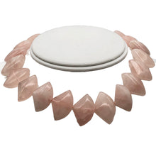 Load image into Gallery viewer, Fan Cut Rose Quartz 24x15x9mm Bead Strand 110816