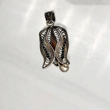 Load image into Gallery viewer, Hand Made Silver Filigree Bell Flower Pendant 5795