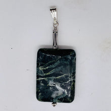 Load image into Gallery viewer, Tsunami Stone Sterling Silver Rectangle Pendant | 35x25x7.5mm | Green White |