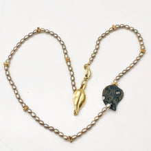 Load image into Gallery viewer, Ocean Jasper Pearl 14K Gold Filled Necklace| 22" |Green/Silver/Gold | 1 Necklace