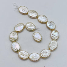 Load image into Gallery viewer, Designer Dream 14x10x4mm Cream Oval Coin Pearl Strand 103913