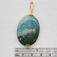 Load image into Gallery viewer, Rare Huge Bloodstone & 14K Gold Filled Oval Pendant | 2" Long |