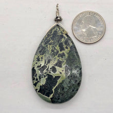 Load image into Gallery viewer, Tsunami Stone Briolette Sterling Silver Pendant | 2 3/4" Long | Green, White | 1