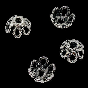 Solid Sterling Silver 9x6mm Intricate Filigree Bead Caps Strand | Approx. 88 |