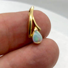 Load image into Gallery viewer, Red and White Fine Opal Fire Flash 14K Gold Pendant - PremiumBead Alternate Image 9