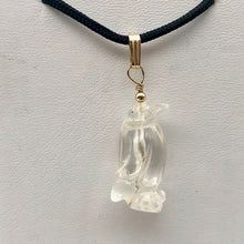 Load image into Gallery viewer, Darling! Clear Quartz Penguin with 14k Gold Filled Pendant 509273QZG - PremiumBead Primary Image 1