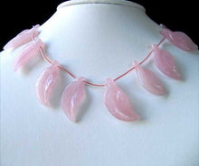 Load image into Gallery viewer, Carved Rose Quartz Leaf Briolette Bead Strand 110502A - PremiumBead Alternate Image 2