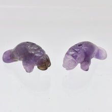 Load image into Gallery viewer, Grace 2 Carved Purple Amethyst Manatee Beads | 21x11x9mm | Purple - PremiumBead Primary Image 1